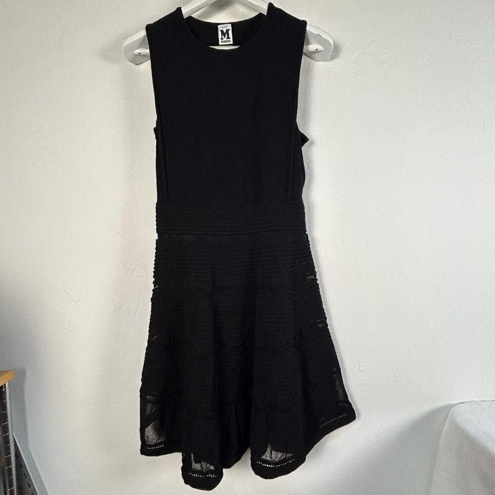 Missoni Women Black Knit Textured Sleeveless Sweater Dress Size 10 Made in Italy